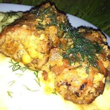 Рецепт Рулетики из свинины с инжиром и миндалем