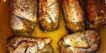 рулетики из свинины с инжиром и миндалем