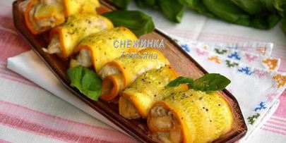 рулетики из цукини с курицей и сыром