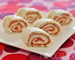 Рулетики с семгой и сыром