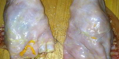 рулеты из брюшка кролика