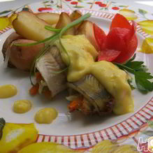 Рецепт Рыбные рулетики под лимонным соусом