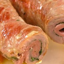 Рецепт Свиные рулеты с колбасой и перцем