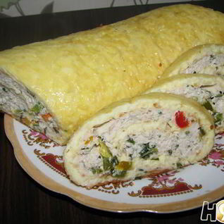 Сырно-куриный рулет
