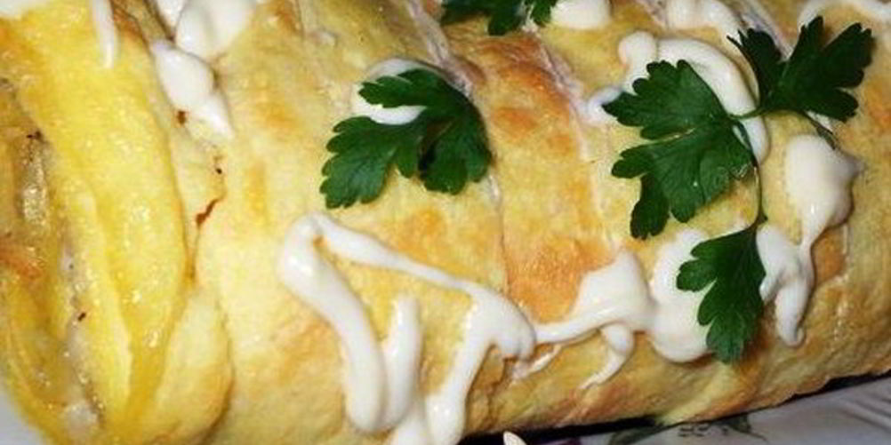 Рецепт сырно-яичный рулет с мясным фаршем