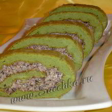 Рецепт Закусочный зеленый рулет