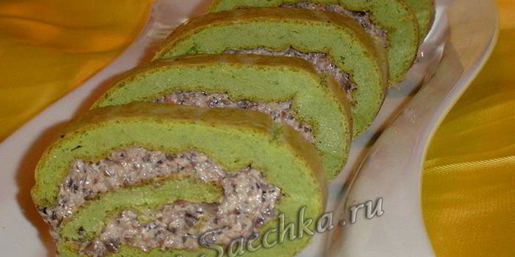 Рецепт закусочный зеленый рулет