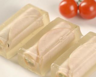 Заливные рулетики из ветчины