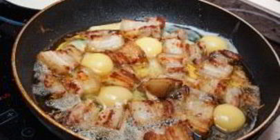 сало с яйцами