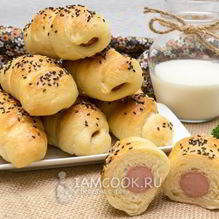 Рецепт Сосиски в дрожжевом тесте