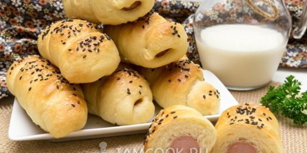 Рецепт сосиски в дрожжевом тесте