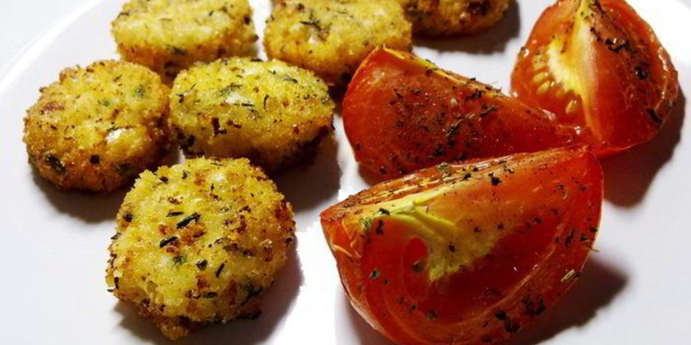 Рецепт сырные шарики с запеченными помидорами