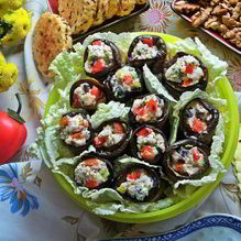 Рецепт Язычки из баклажана с двумя видами сыра