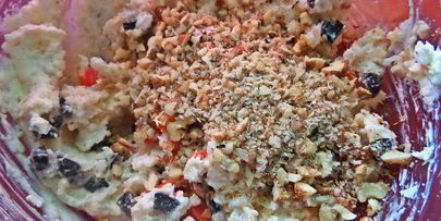 язычки из баклажана с двумя видами сыра