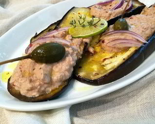 Закуска из баклажанов с тунцовым паштетом