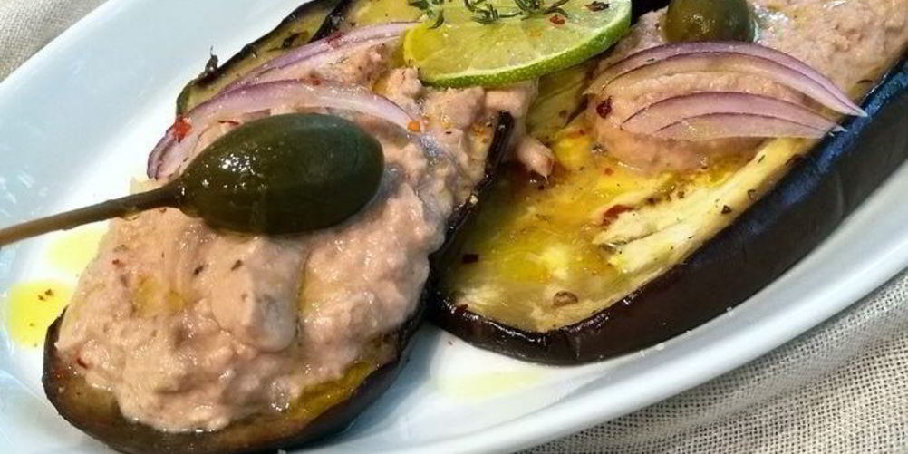 Рецепт закуска из баклажанов с тунцовым паштетом