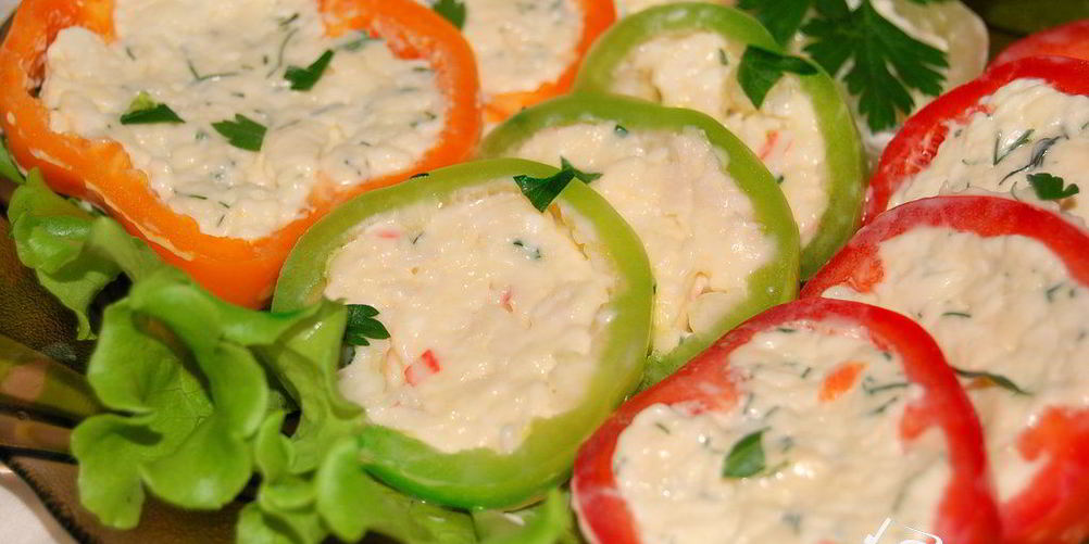 Рецепт закуска из перца с сыром светофор