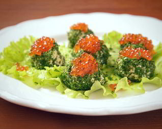 Закуска с красной икрой