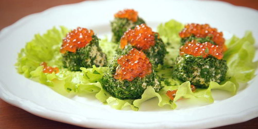 Рецепт закуска с красной икрой