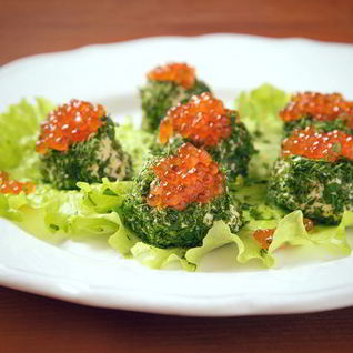 Закуска с красной икрой