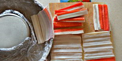 заливная закуска из крабовых палочек