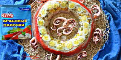 заливная закуска из крабовых палочек