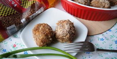 запеченные гречневые шарики с квашеной капустой